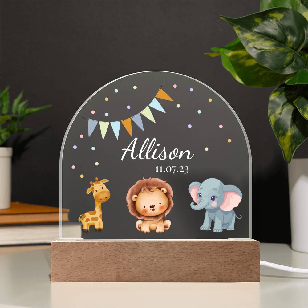 Custom Night Light Personalized With Name And Birthdate