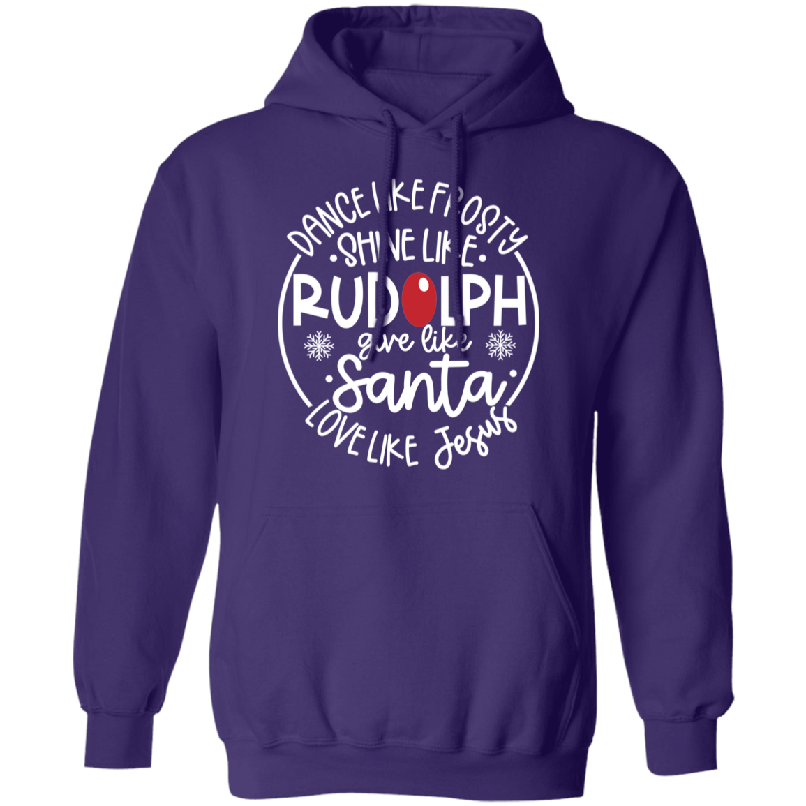 Dance Like Frosty Love Like Jesus Hoodie (White Print)