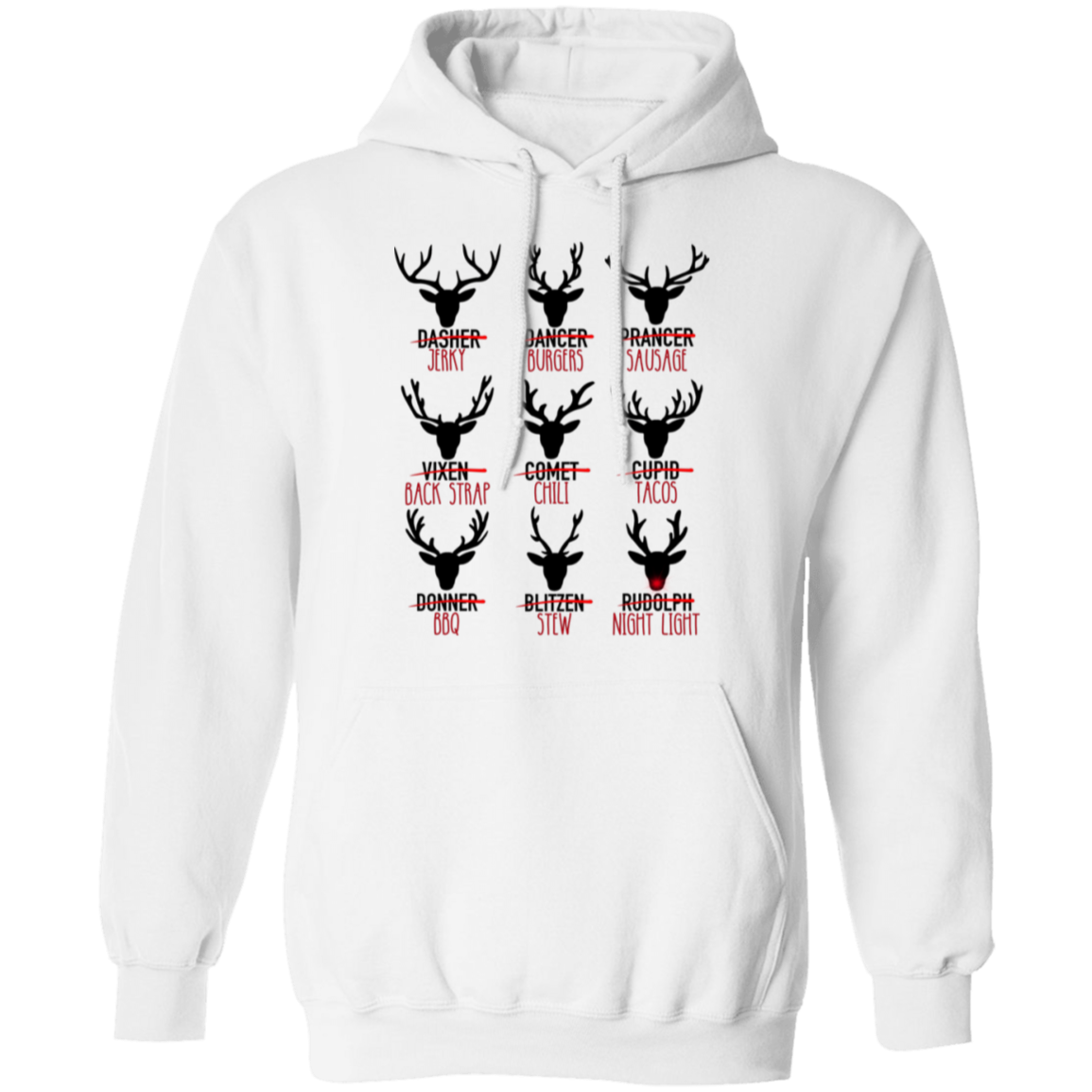 Santa's Reindeer Cuts of Meat Hoodie| Gift For Hunter
