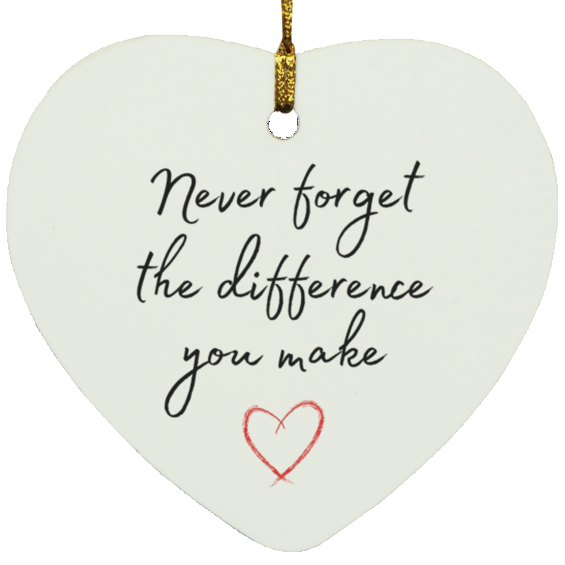 Never Forget The Difference  Ornament (Red Heart)