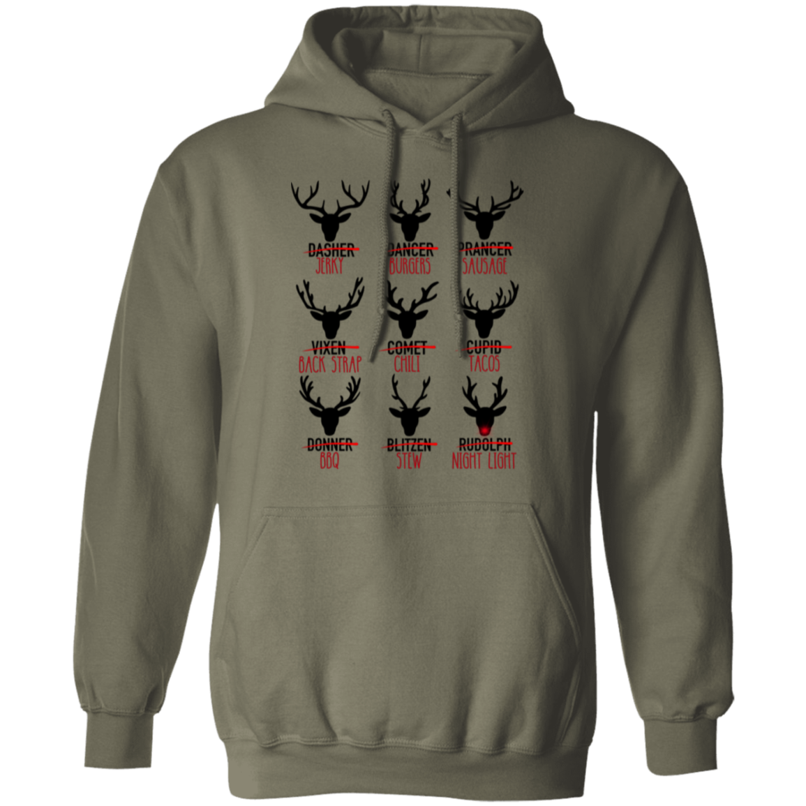 Santa's Reindeer Cuts of Meat Hoodie| Gift For Hunter