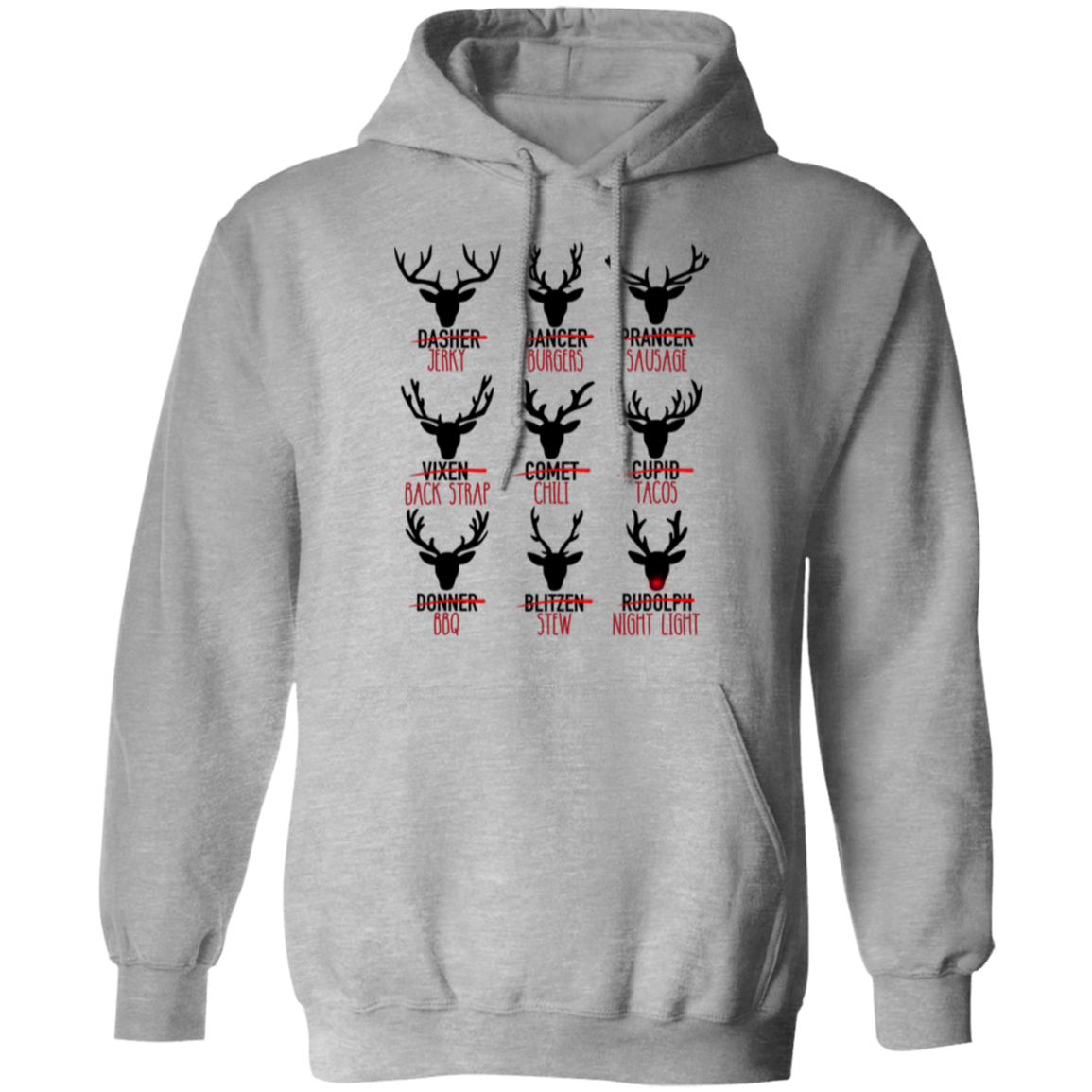 Santa's Reindeer Cuts of Meat Hoodie| Gift For Hunter