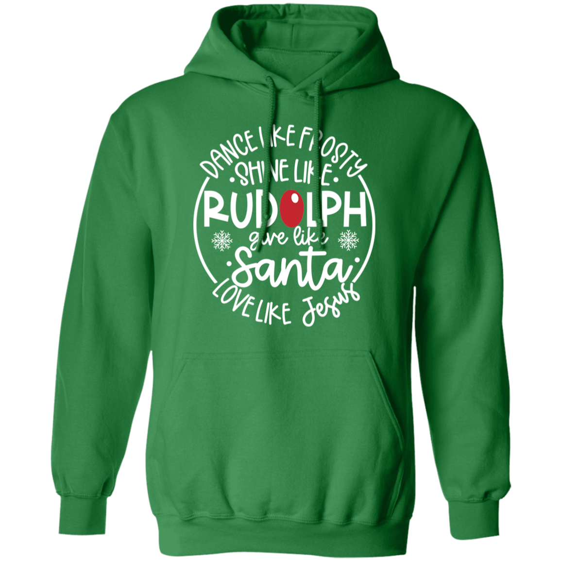 Dance Like Frosty Love Like Jesus Hoodie (White Print)