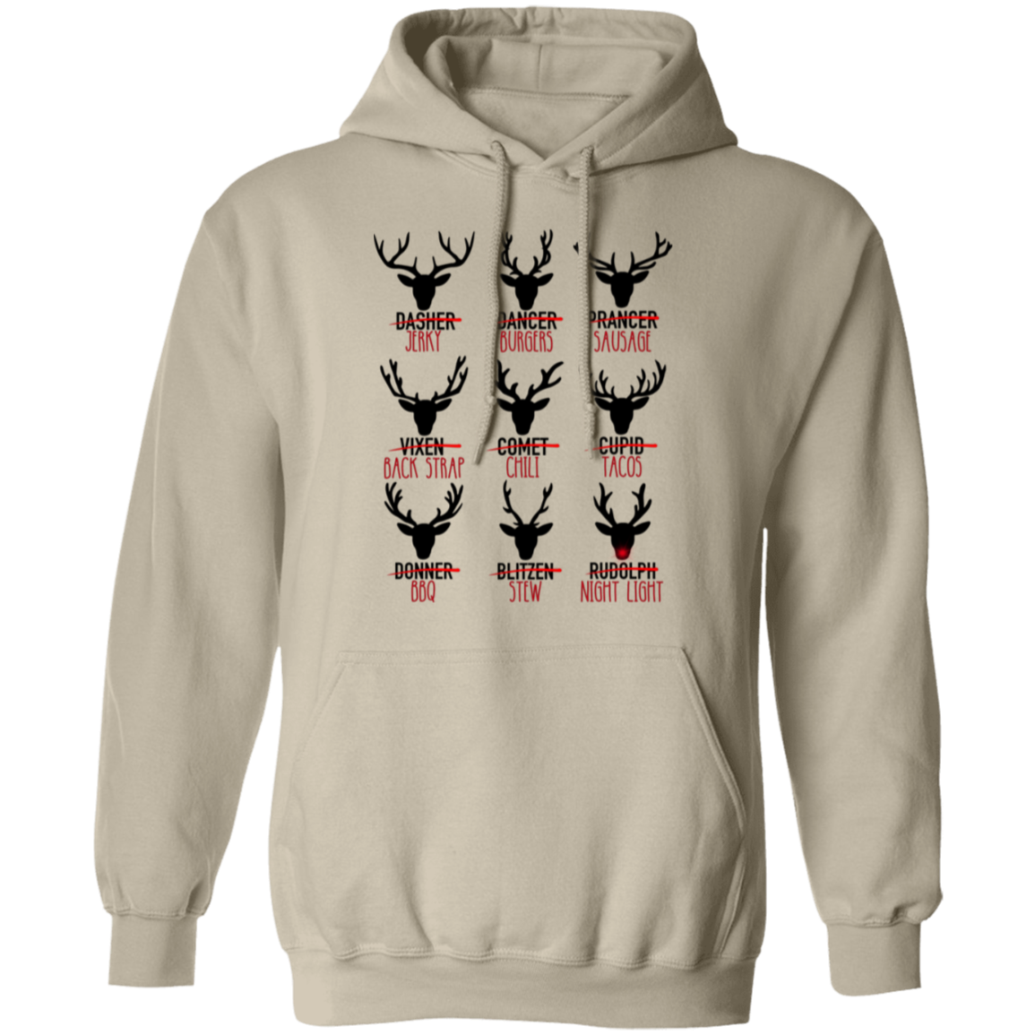 Santa's Reindeer Cuts of Meat Hoodie| Gift For Hunter
