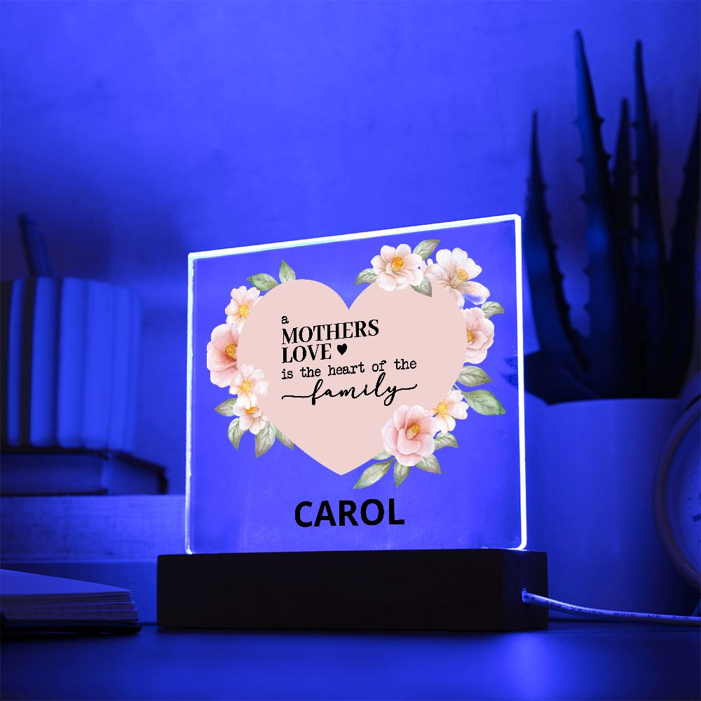 Personalized Mother's Love Plaque (Pink Floral)