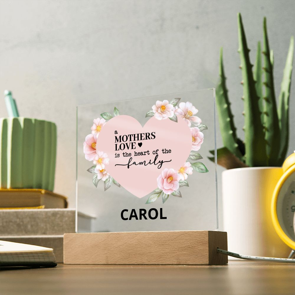 Personalized Mother's Love Plaque (Pink Floral)