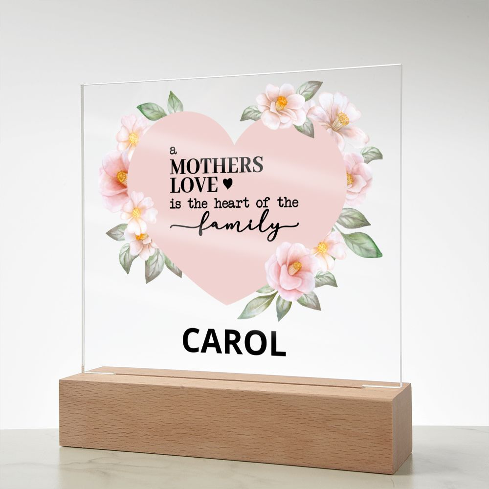 Personalized Mother's Love Plaque (Pink Floral)