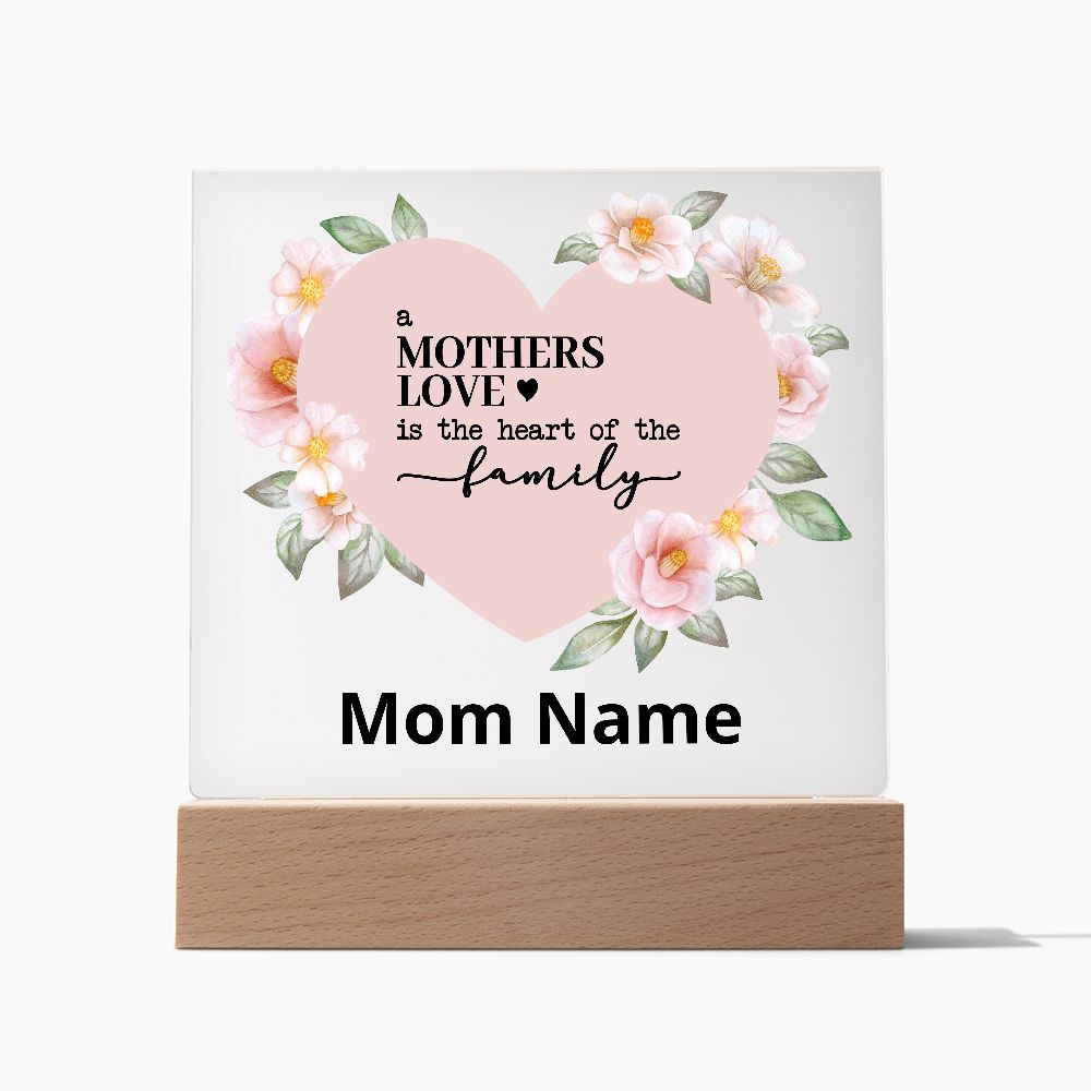 Personalized Mother's Love Plaque (Pink Floral)