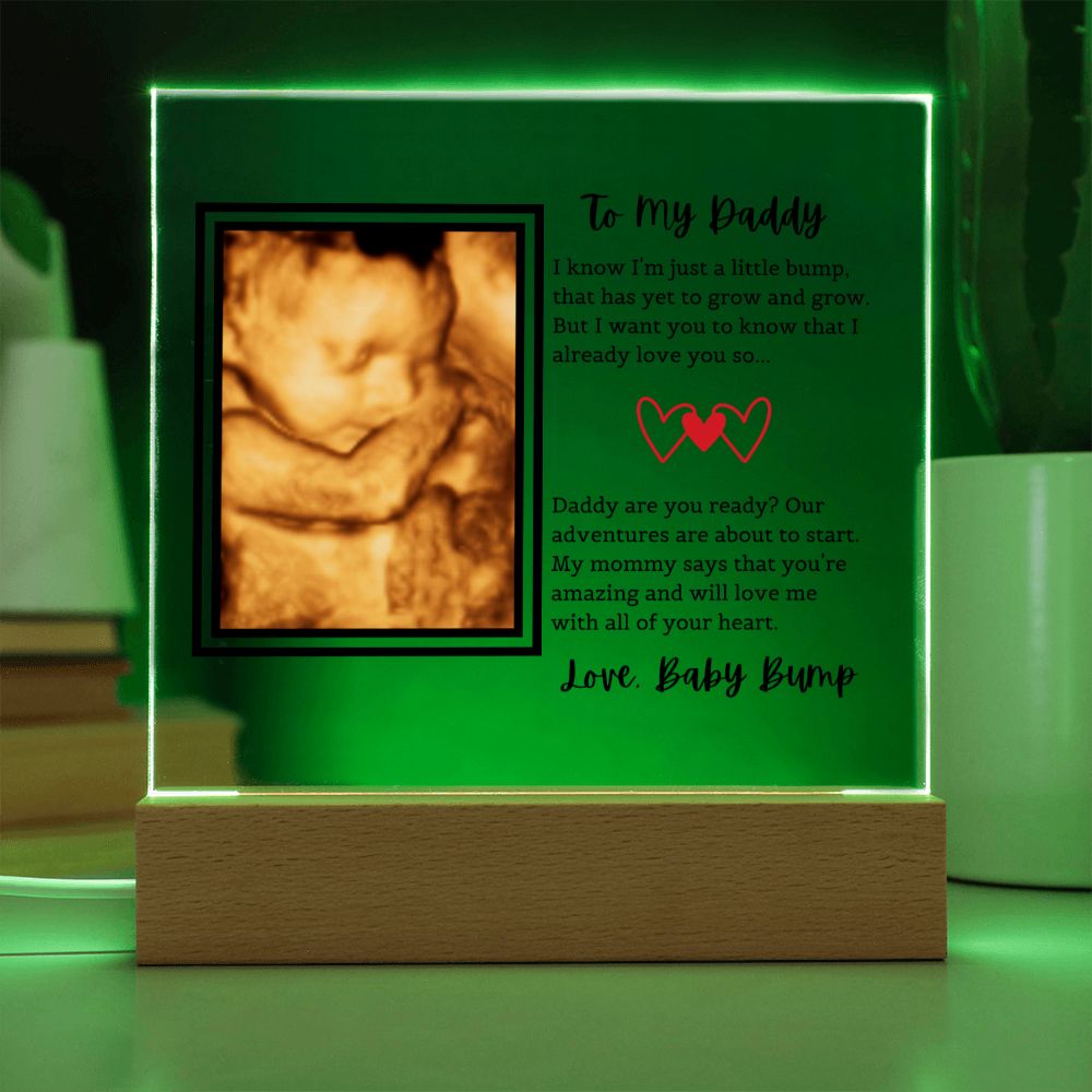 To My Daddy Ultrasound Photo Plaque | Father's Day Gift | Custom Acrylic Square Plaque