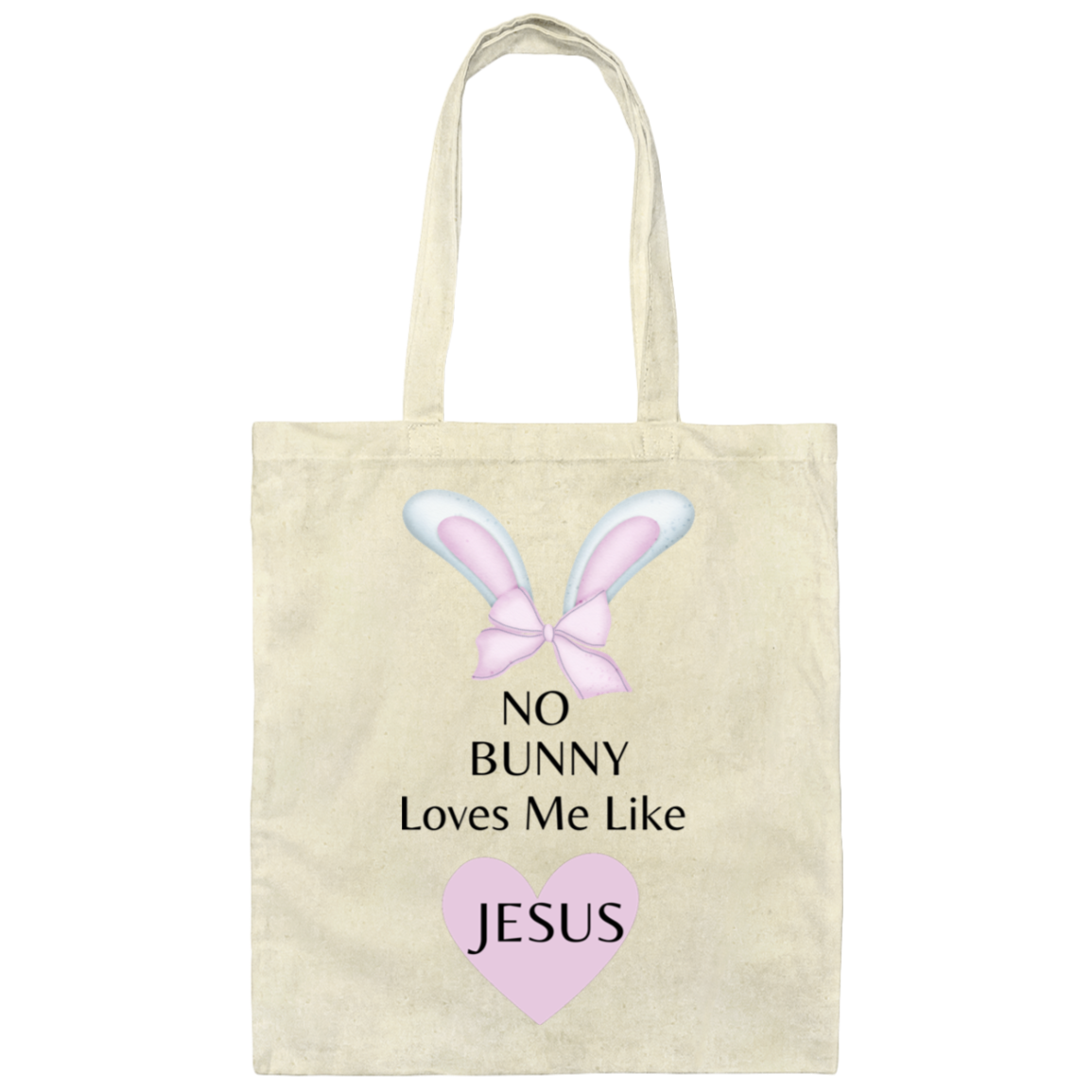No Bunny Loves Me Easter Canvas Tote Bag (Pink)