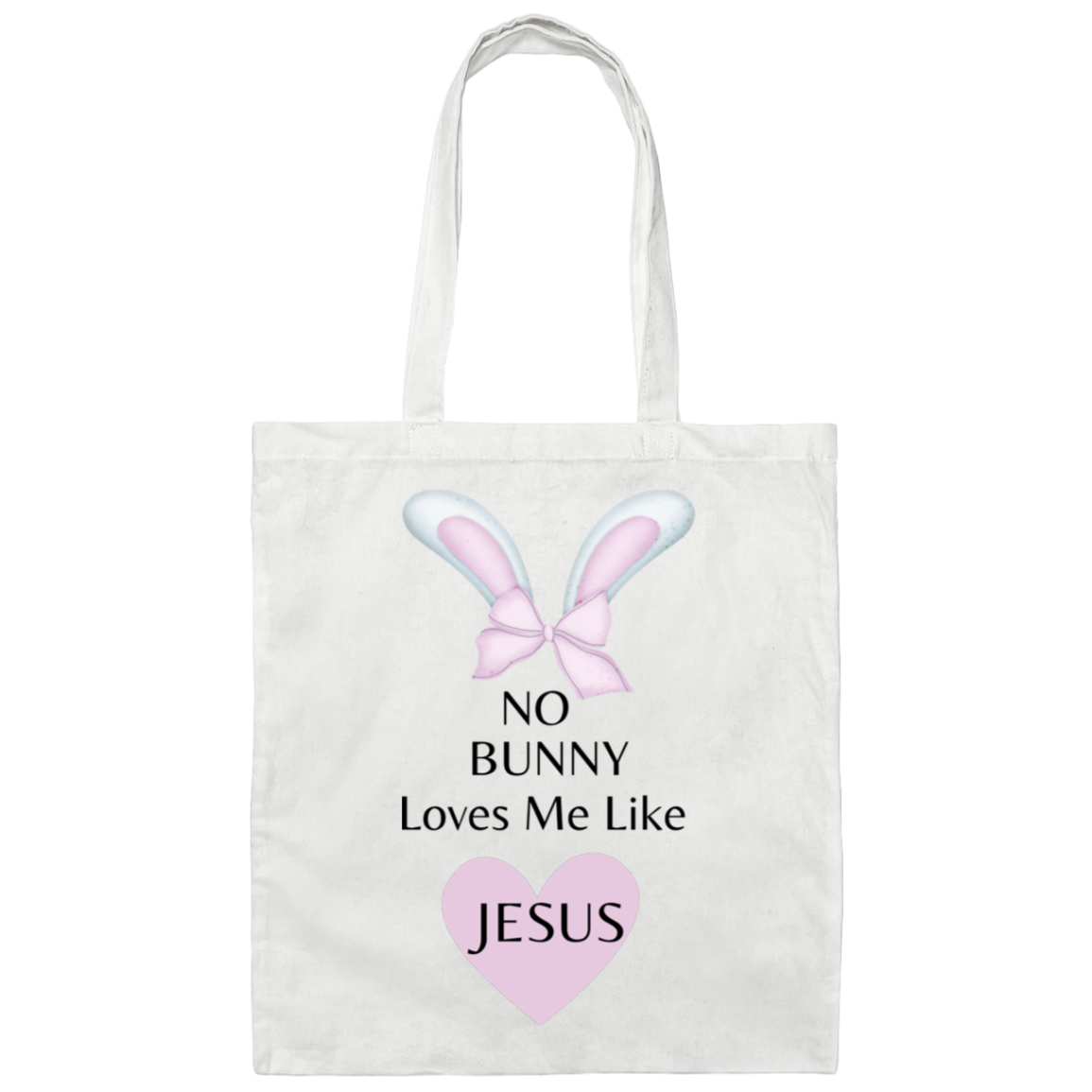 No Bunny Loves Me Easter Canvas Tote Bag (Pink)