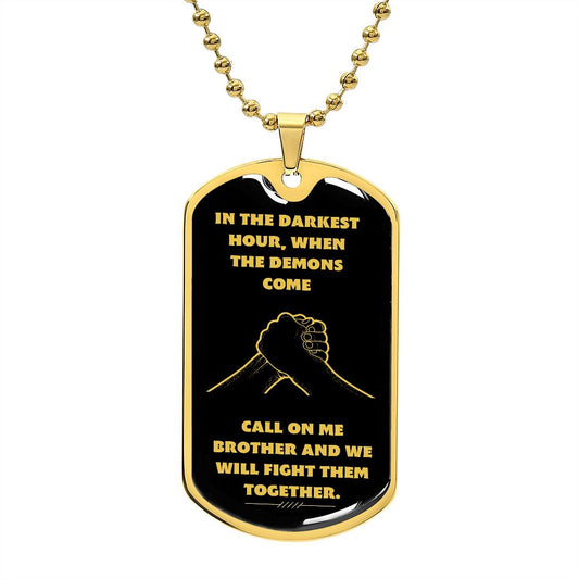 Brother Darkest Hour Black and Dark Gold Dog Tag