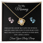 To My Mommy Love Knot (Pink & Blue Feet)/Mother To Be Necklace