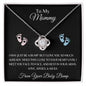 To My Mommy Love Knot (Pink & Blue Feet)/Mother To Be Necklace