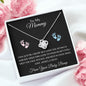 To My Mommy Love Knot (Pink & Blue Feet)/Mother To Be Necklace