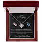 To My Mommy Love Knot (Pink & Blue Feet)/Mother To Be Necklace