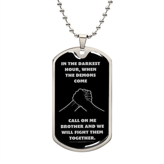 Brother Darkest Hour Dog Tag Black and Silver 2