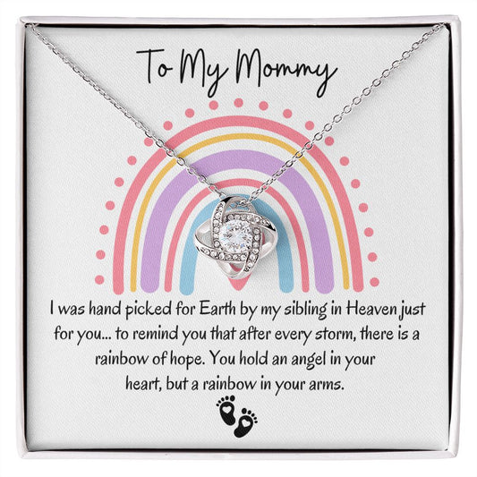 To My Mommy Rainbow Baby Necklace-Love Knot