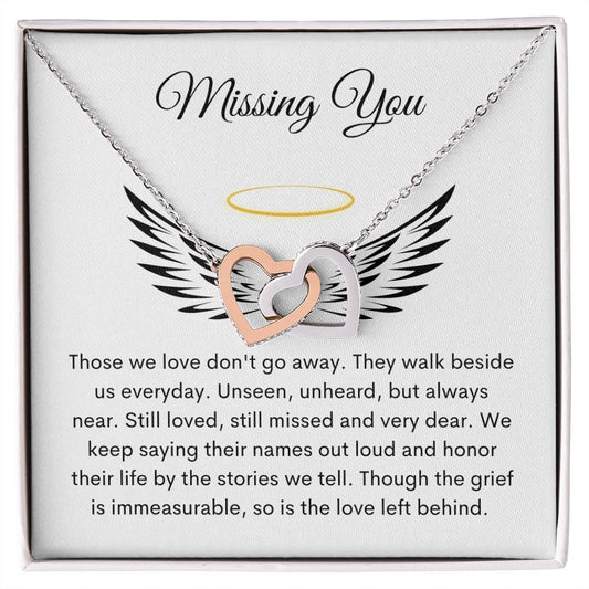 Missing You Interlocking Heart Necklace