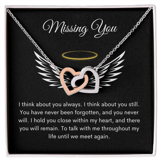 Missing You Interlocking Heart Necklace 2