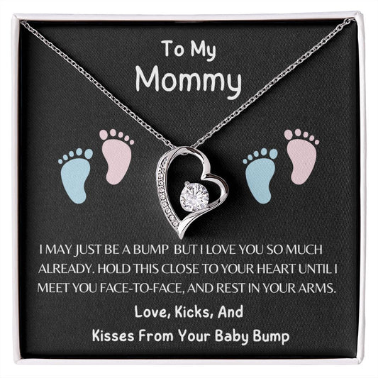 To My Mommy Forever Love Necklace (Pink and Blue Feet)